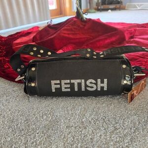 Black Mini Bag with Studded Strap